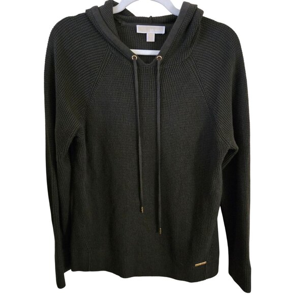 Michael Michael Kors Waffle Weave Thermal Hooded Pullover Size L - Picture 2 of 6